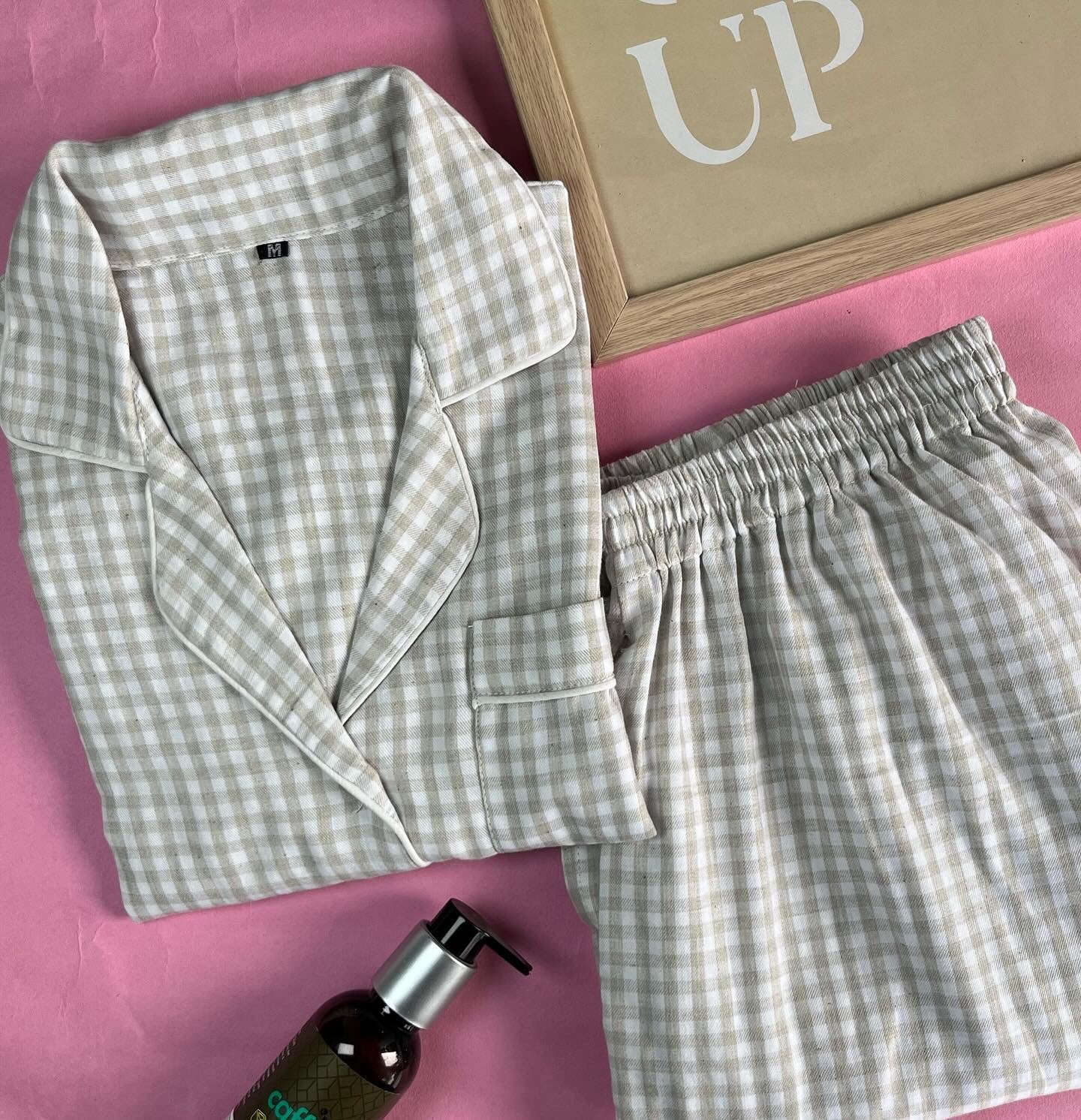 Off white checks PJ set