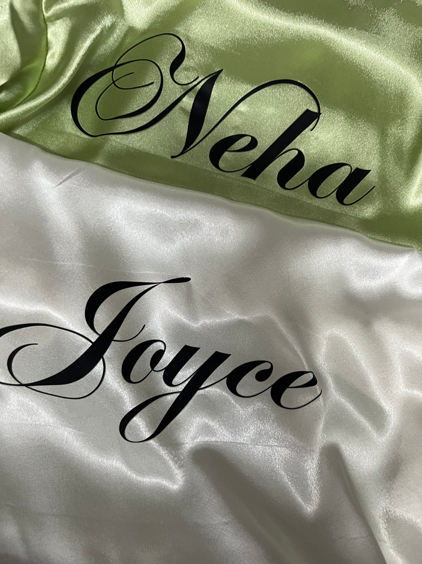 Pista green Satin Robe - Bride & Bridesmaid Custom Robe