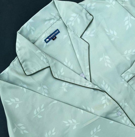 Green back print PJ set