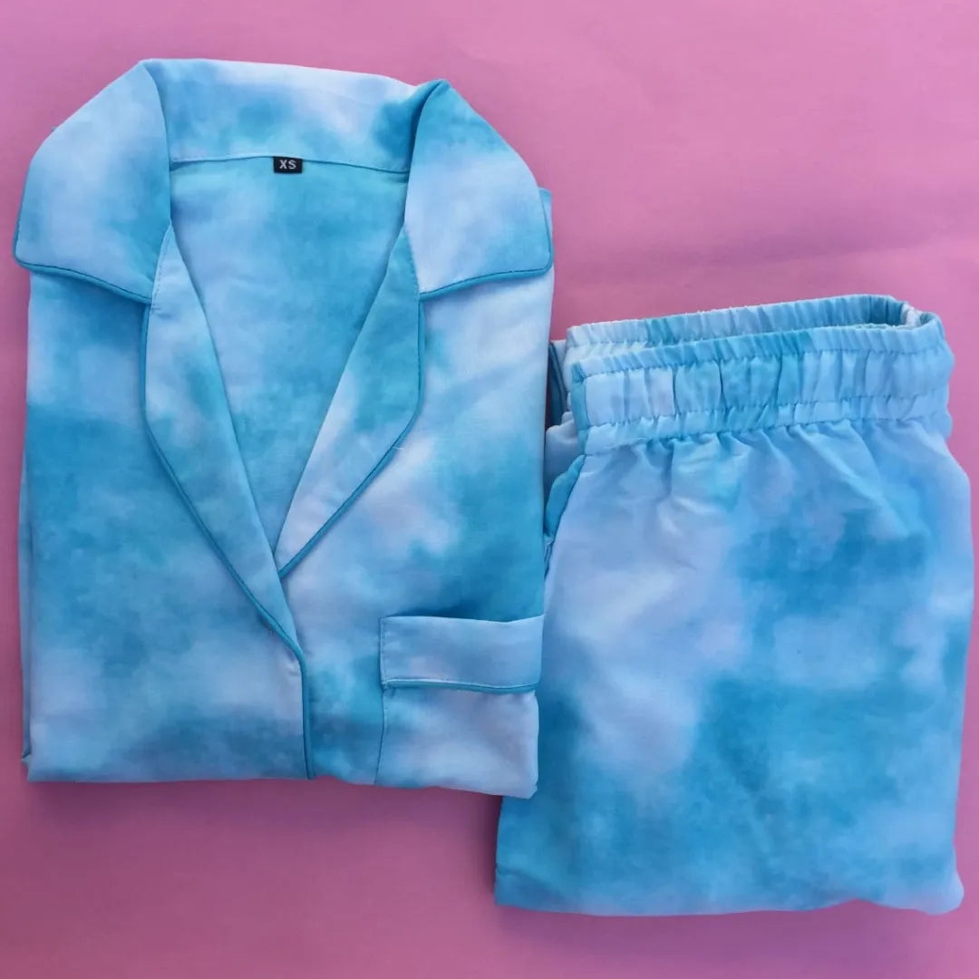 Blue Tie dye PJ set