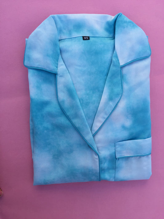 Blue Tie dye PJ set