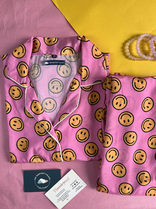 Pink smiley Pj set