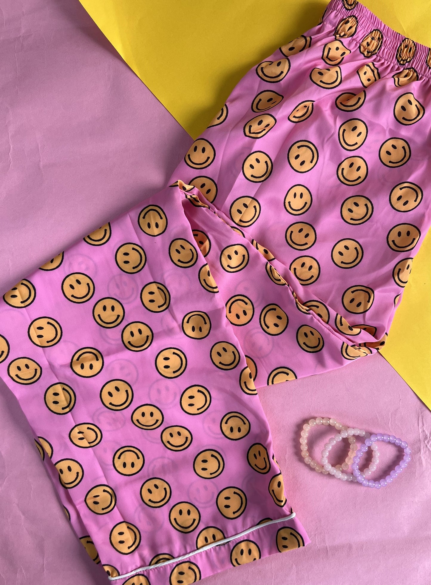 Pink smiley Pj set