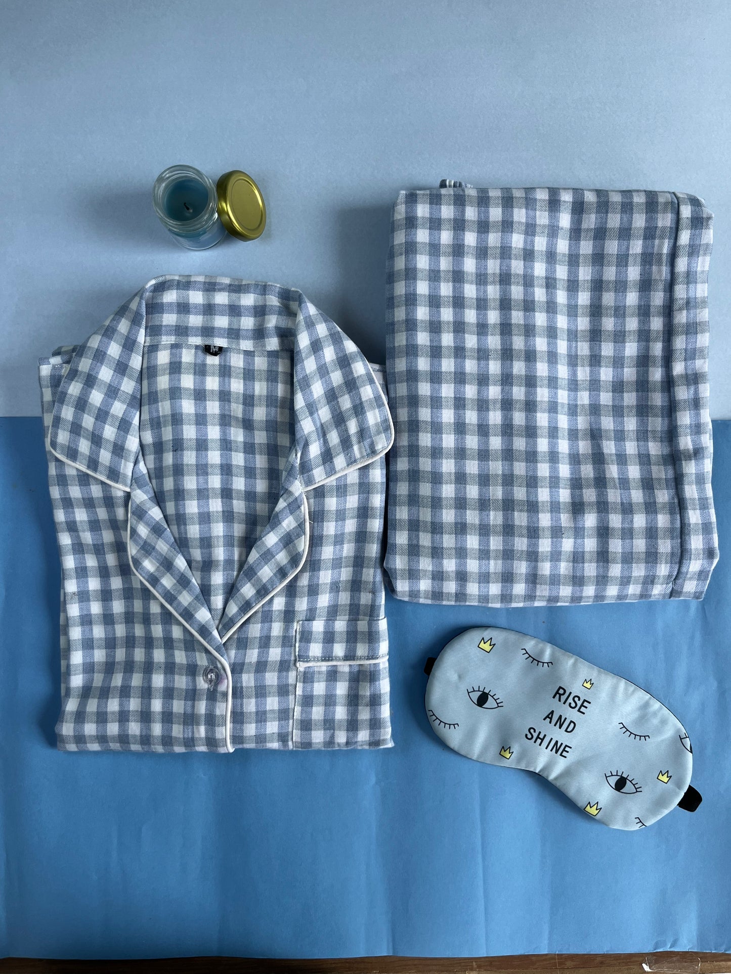 Blue Checks PJ set