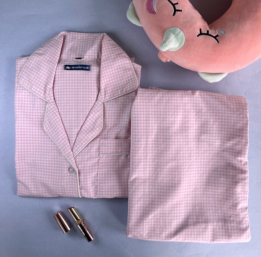 Pink checks PJ set