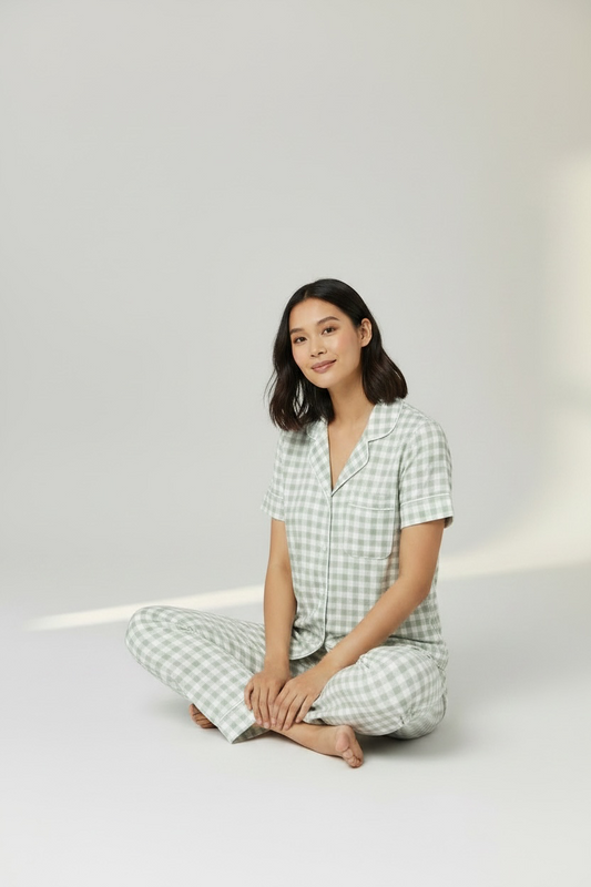 Off white checks PJ set