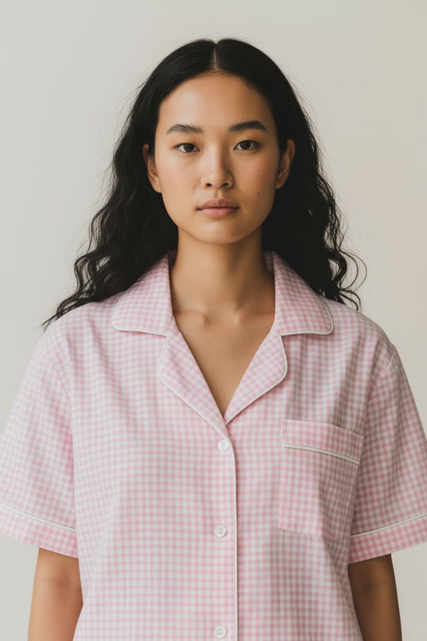 Pink checks PJ set