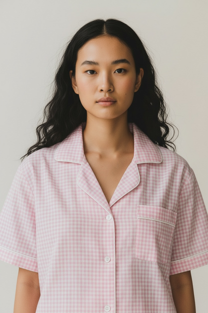 Pink checks PJ set