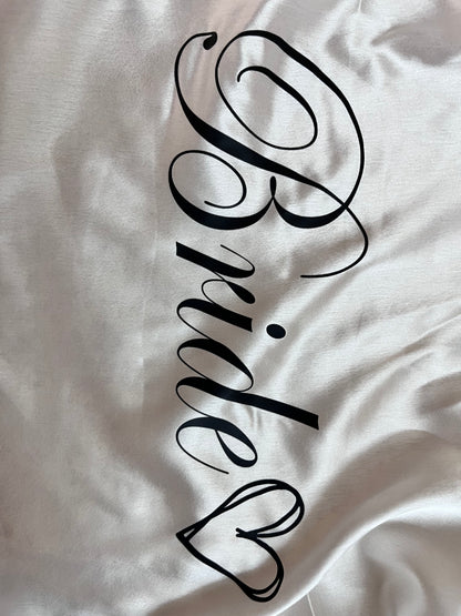 White Satin Robe - Bride & Bridesmaid Custom Robe