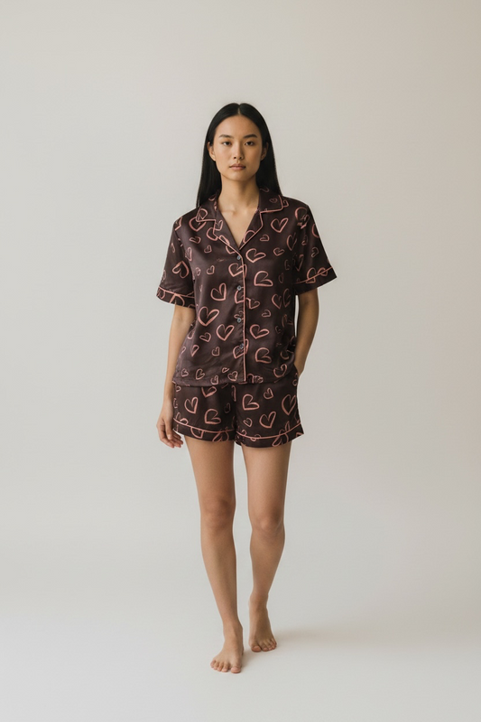 Peachy hearts PJ set