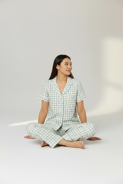 Off white checks PJ set