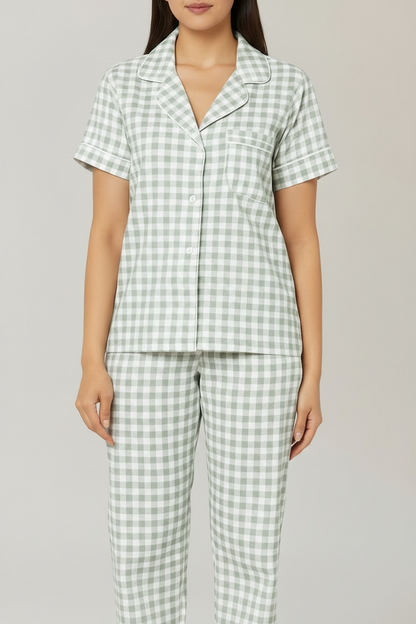 Off white checks PJ set