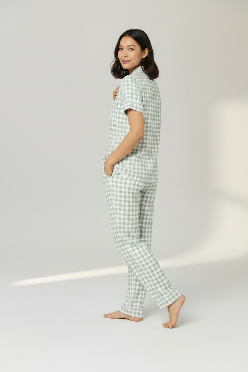 Off white checks PJ set