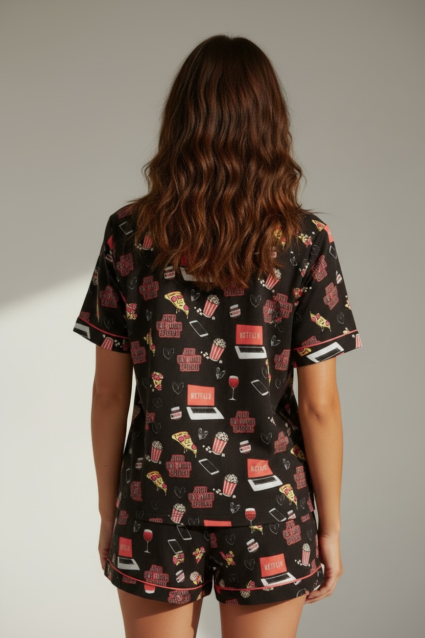 Netflix and Chill shorts set