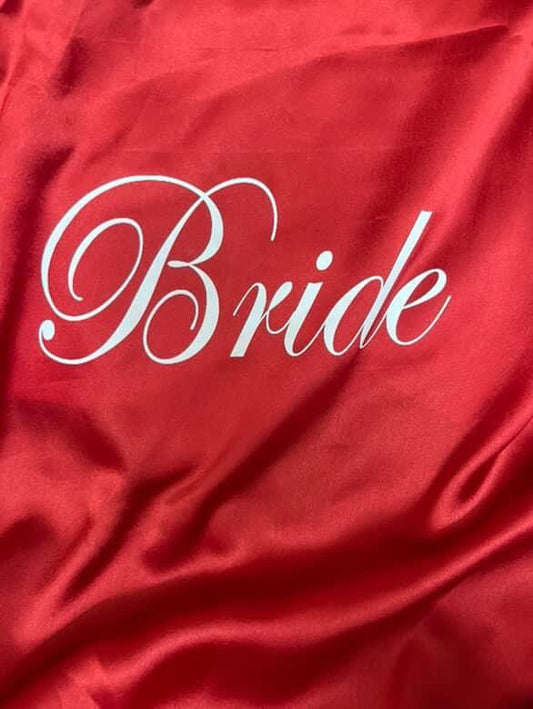 Red Satin Robe - Bride & Bridesmaid Custom Robe