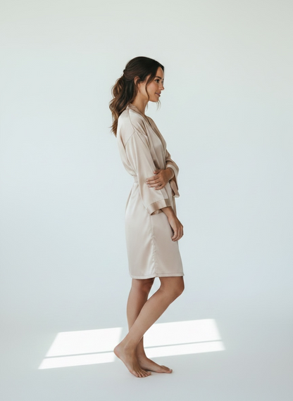 Champange Satin Robe - Bride & Bridesmaid Custom Robe