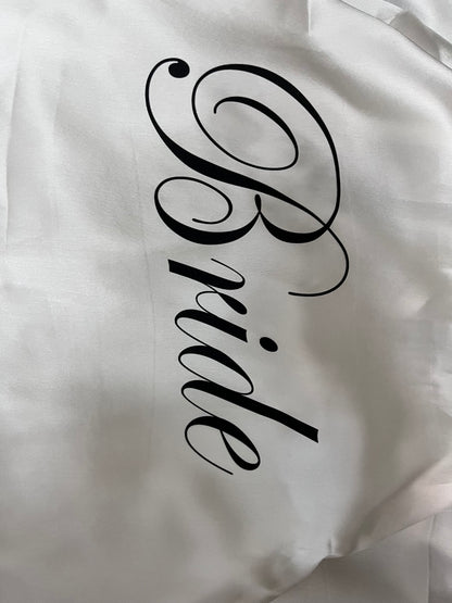 White Satin Robe - Bride & Bridesmaid Custom Robe