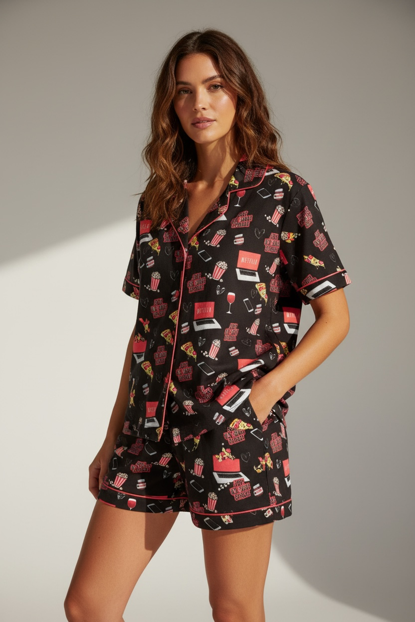 Netflix and Chill shorts set
