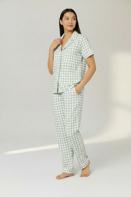 Off white checks PJ set
