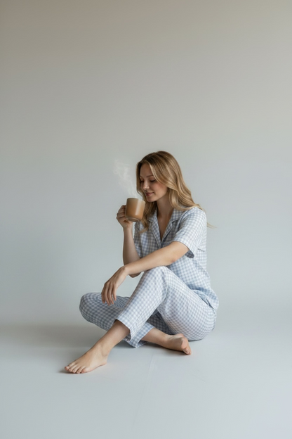 Blue Checks PJ set