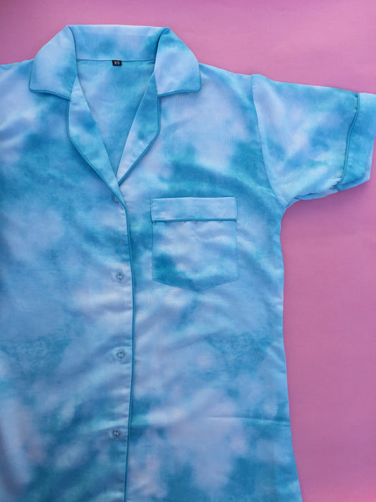 Blue Tie dye PJ set
