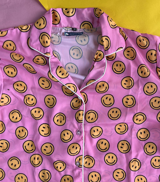 Pink smiley Pj set