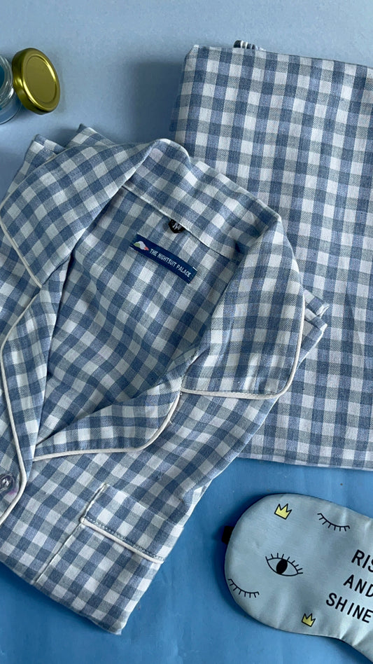Blue Checks PJ set