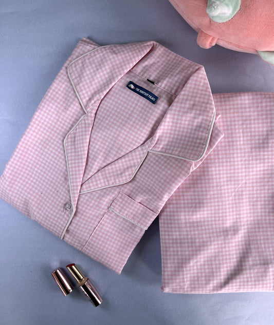 Pink checks PJ set