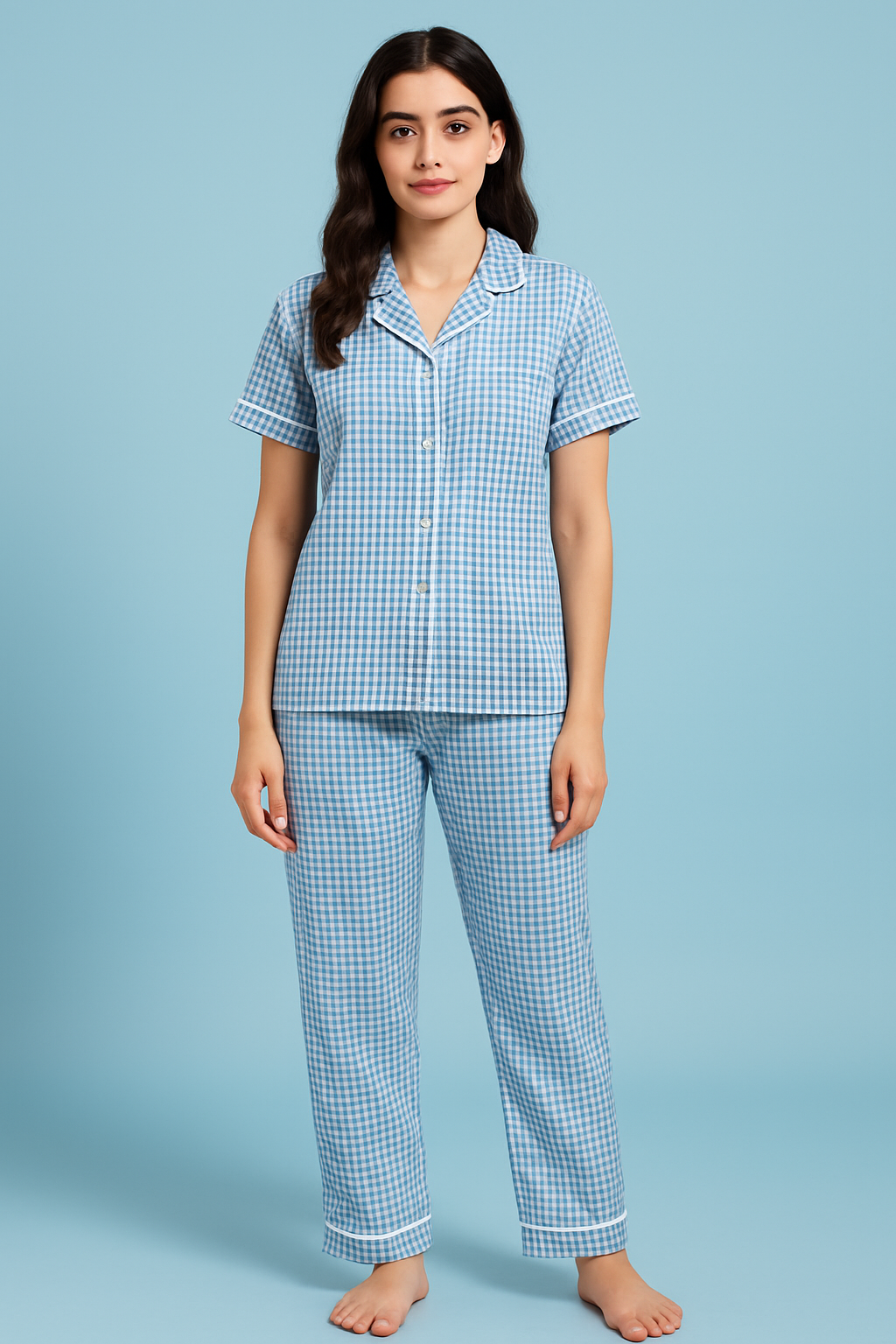 Blue Checks PJ set
