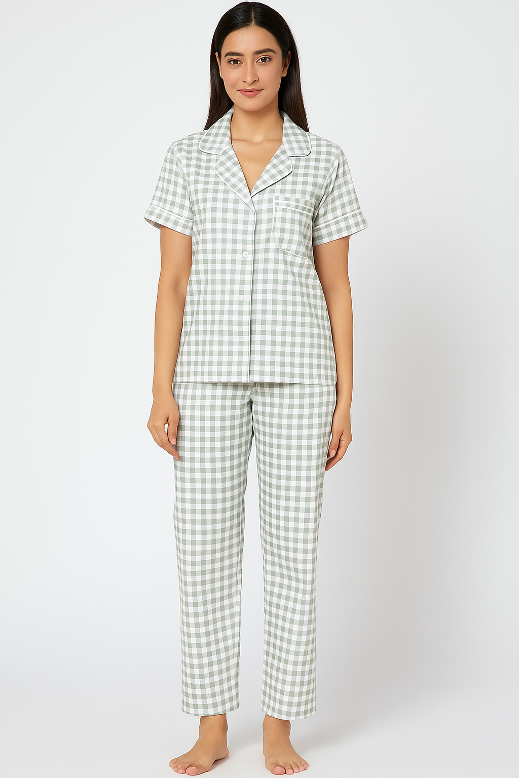 Off white checks PJ set