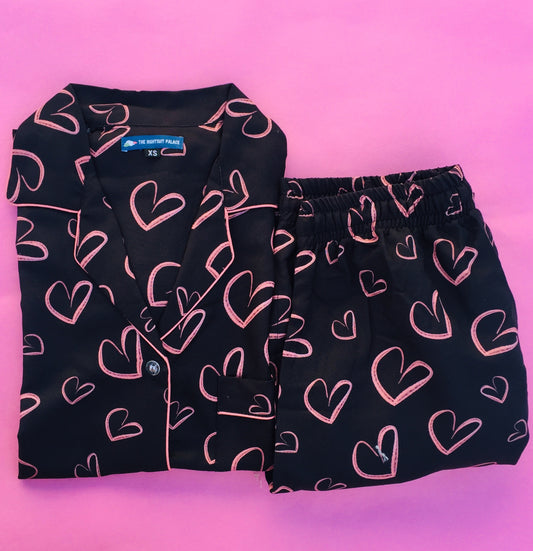 Peachy hearts PJ set