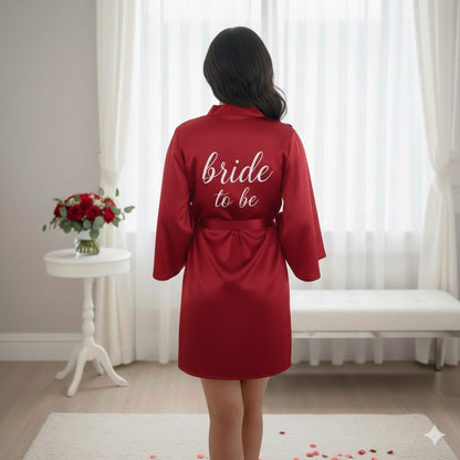 Red Satin Robe - Bride & Bridesmaid Custom Robe